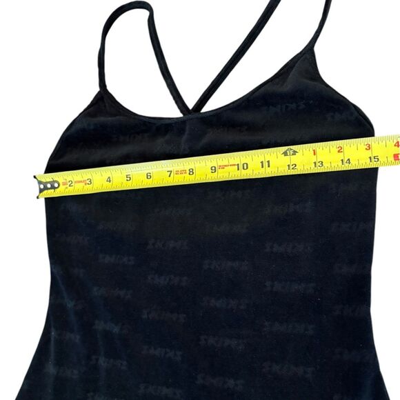 SKIMS Logo Velour Slip Dress in Onyx Black Size Large - Picture 11 of 11